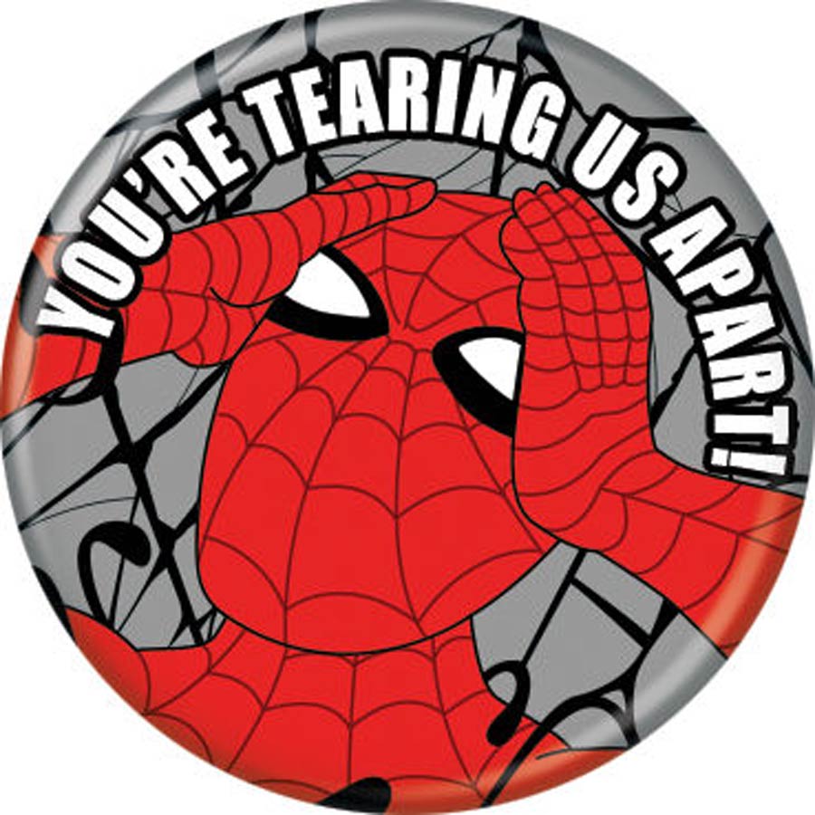 Spider-Man 60s Cartoon 1.25-inch Button - Tearing Us Apart (87391)
