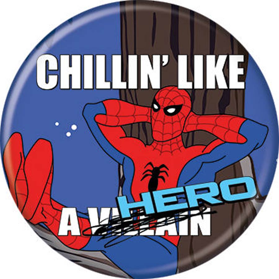 Spider-Man 60s Cartoon 1.25-inch Button - Chillin Like Hero (87392)