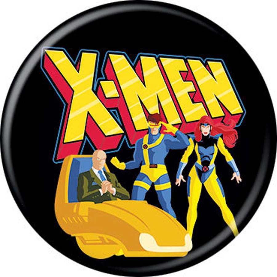 X-Men Cartoon 92 1.25-inch Button - Group On Black (87401)