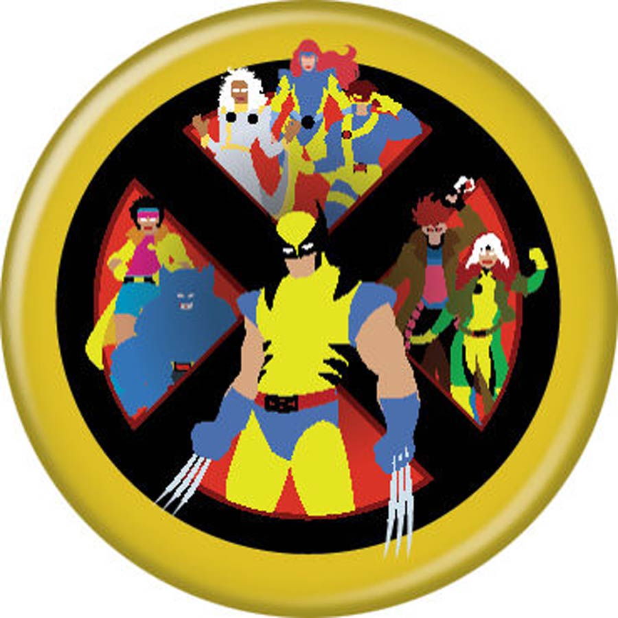 X-Men Cartoon 92 1.25-inch Button - Group On X (87402)