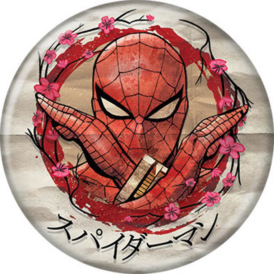 Spider-Man Japanese 1.25-inch Button - Arms Cross (87583)