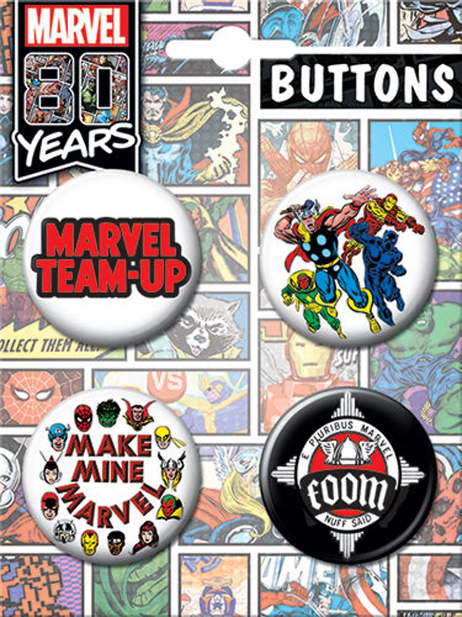 Marvel 80th Carded 4-Button Set (87462BT4)