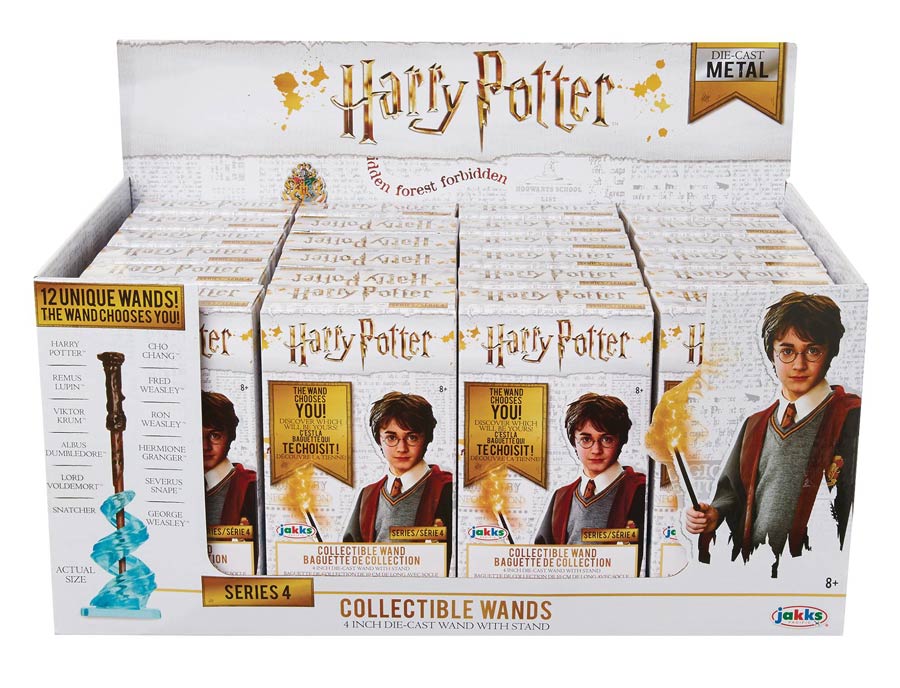 Harry Potter Die-Cast Wand Wave 4 Blind Mystery Box Display