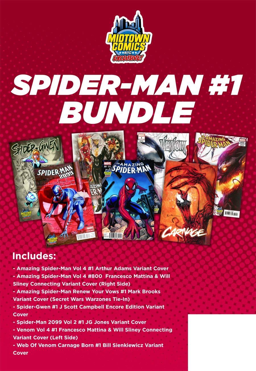 Midtown Comics Exclusive Cover Marvel Spider-Man #1s Bundle