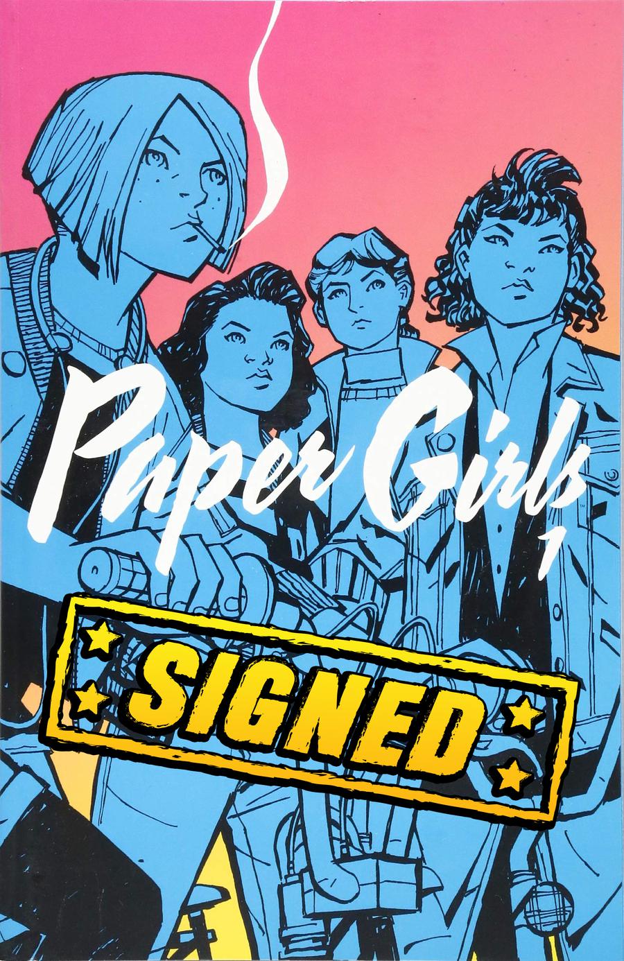 Paper Girls Vol 1 TP Signed By Brian K Vaughan & Cliff Chiang
