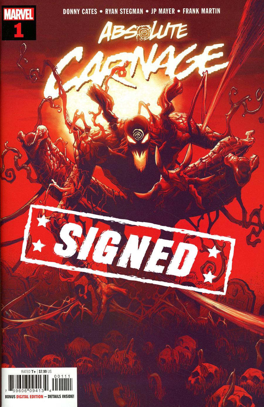 Absolute Carnage #1 Cover R Regular Ryan Stegman Cover Signed By Ryan Stegman