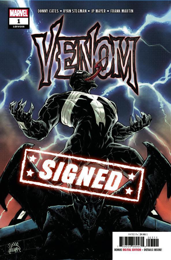 Venom Vol 4 #1 Cover S 1st Ptg Regular Ryan Stegman Cover Signed By Donny Cates & Ryan Stegman