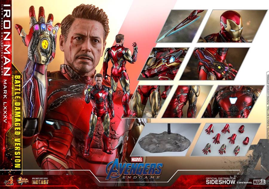 Avengers Endgame Iron Man Mark LXXXV Battle Damaged Sixth Scale Figure