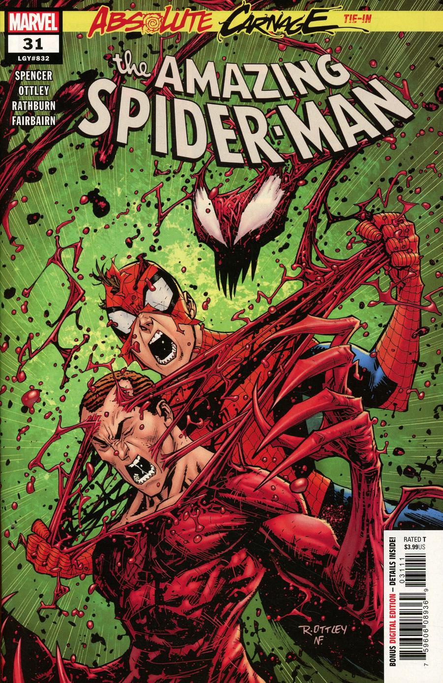 Amazing Spider-Man Vol 5 #31 Cover A 1st Ptg Regular Ryan Ottley Cover (Absolute Carnage Tie-In)