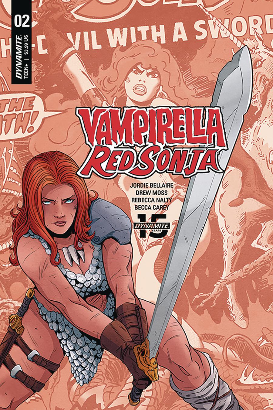 Vampirella Red Sonja #2 Cover E Variant Drew Moss Now And Then Cover