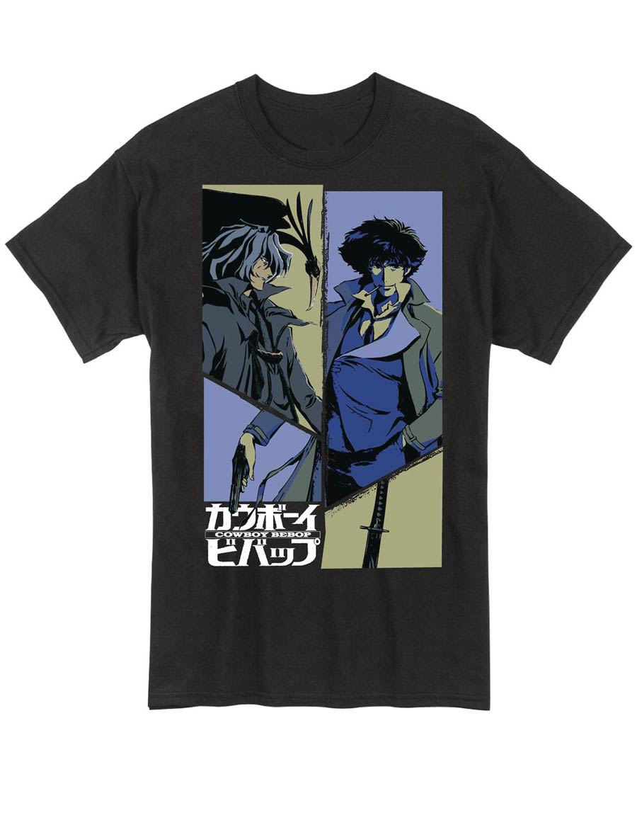 Cowboy Bebop Spike And Vicious Charcoal T-Shirt Large