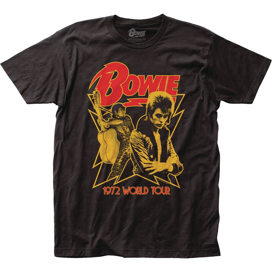 David Bowie 1972 World Tour Black T-Shirt Large