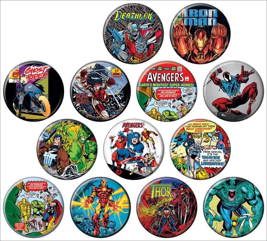 Marvel 80th Anniversary Cover Button 144-Piece Display
