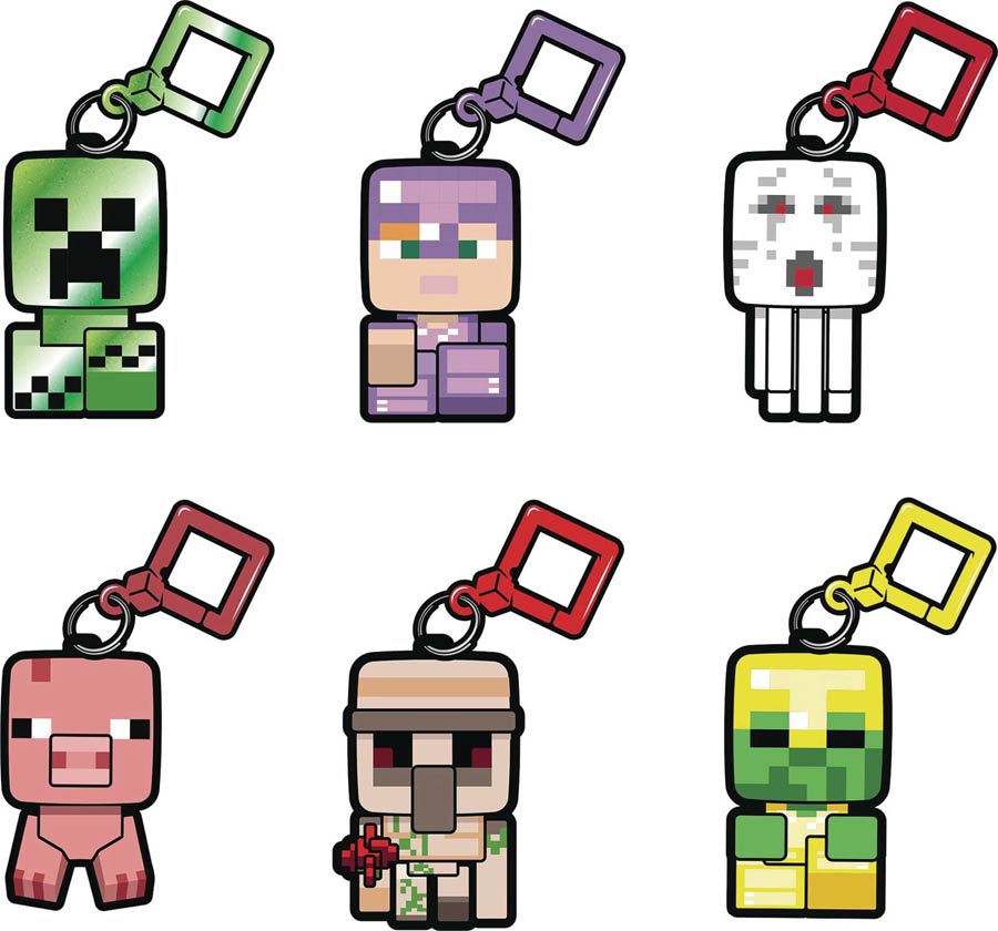 Minecraft Bobble Mobs Backpack Clip Series 3 Blind Mystery Box 18-Piece Display