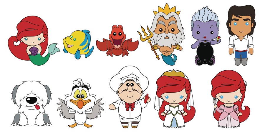 Little Mermaid Figural Foam Bag Clip Blind Mystery Box 24-Piece Display