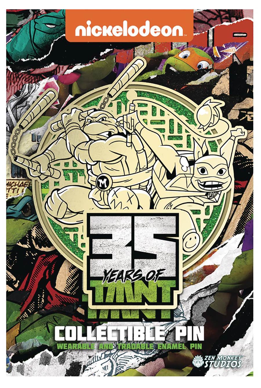 Teenage Mutant Ninja Turtles 35th Anniversary Old Meets New Pin - Michelangelo