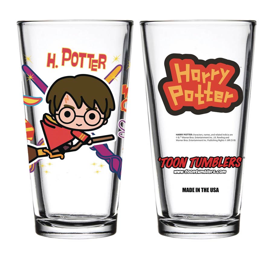 Toon Tumblers Harry Potter Charm Glass - Harry With Broom