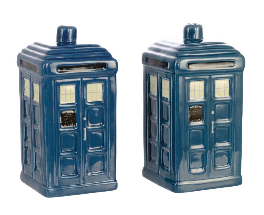 Doctor Who TARDIS Ceramic Salt & Pepper Shaker 2-Piece Set