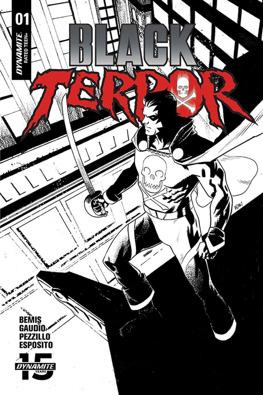 Black Terror Vol 4 #1 Cover J Incentive Adam Gorham Black & White Cover