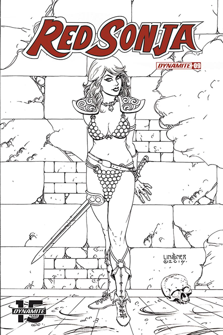 Red Sonja Vol 8 #9 Cover M Incentive Joseph Michael Linsner Black & White Cover