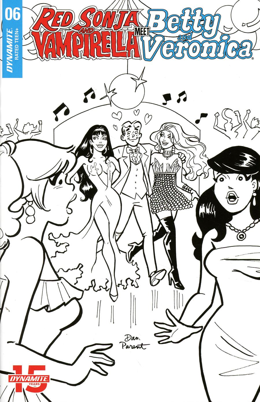 Red Sonja And Vampirella Meet Betty And Veronica #6 Cover G Incentive Dan Parent Black & White Cover
