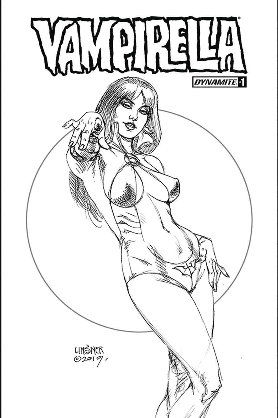 Vampirella Vol 8 #1 Cover Z-I Limited Edition Joseph Michael Linsner Exclusive Black & White Variant Cover