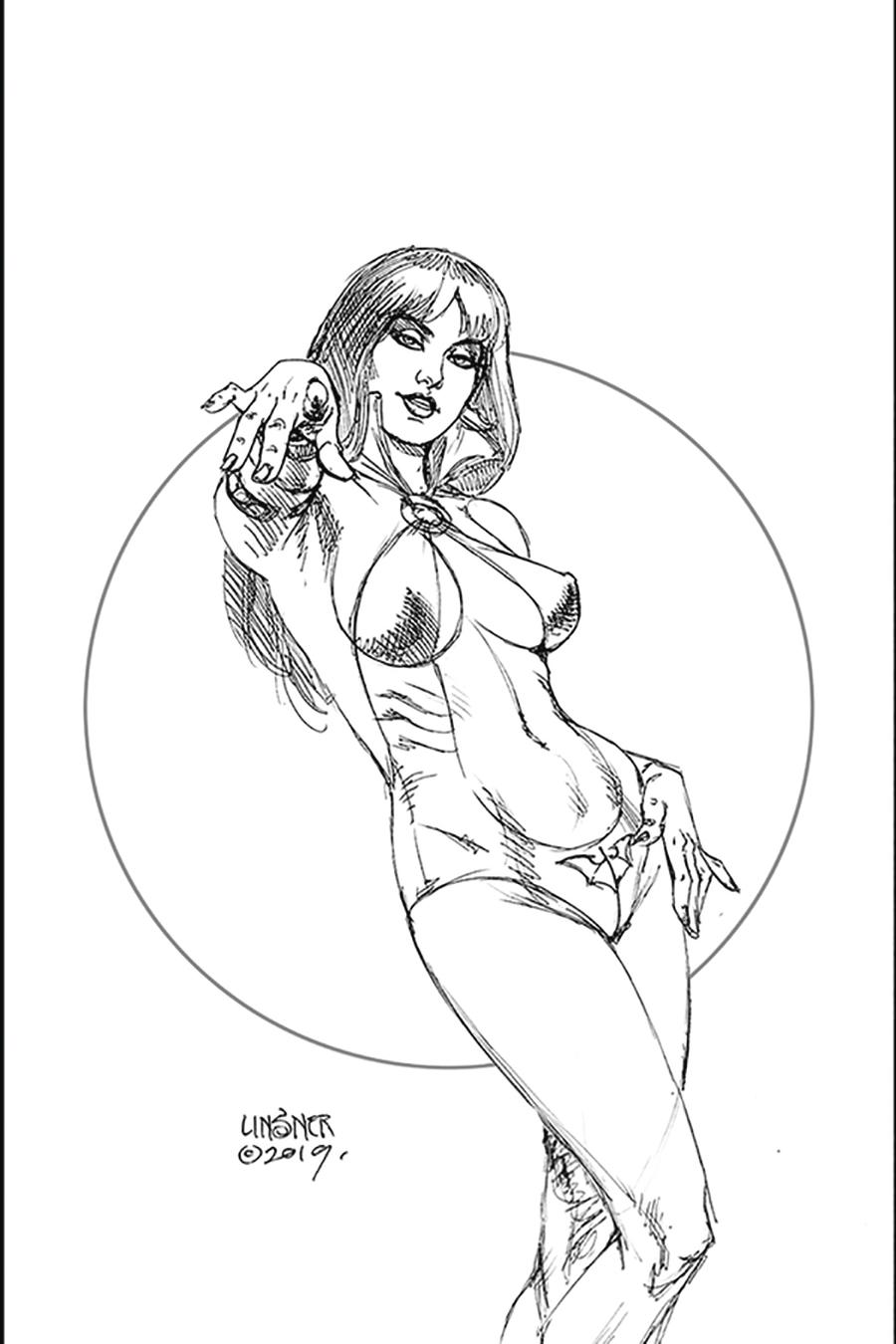 Vampirella Vol 8 #1 Cover Z-K Limited Edition Joseph Michael Linsner Exclusive Virgin Black & White Cover