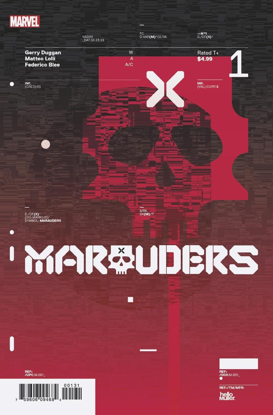 Marauders #1 Cover E Incentive Tom Muller Design Variant Cover (Dawn Of X Tie-In)