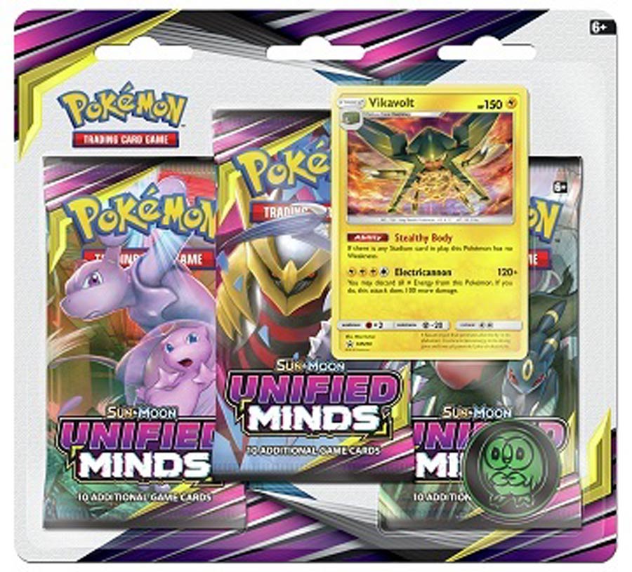 Pokemon TCG Unified Minds Three Booster Blister Pack