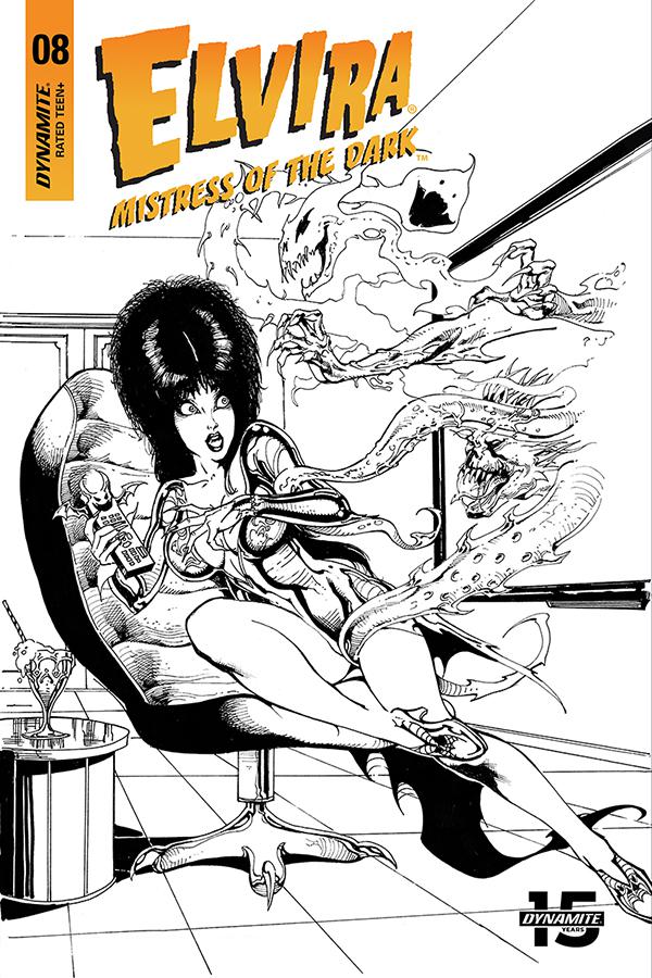 Elvira Mistress Of The Dark Vol 2 #8 Cover G Incentive Roberto Castro Black & White Variant Cover