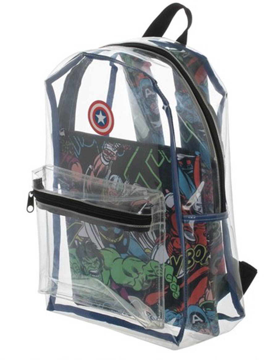 Captain America Clear Backpack With Removable Pouch