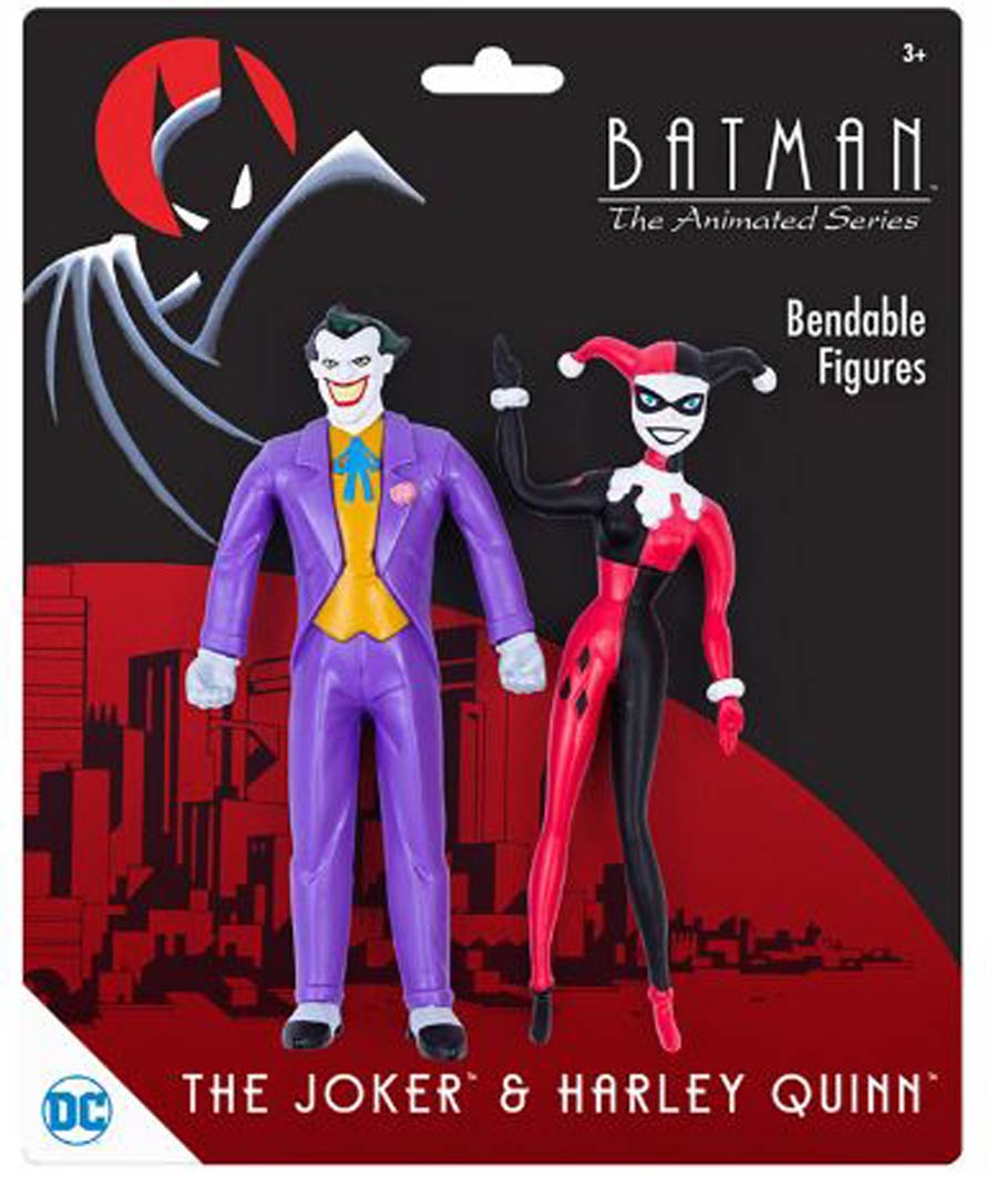 Batman The Animated Series 2-Pack Bendable Figure - Joker & Harley Quinn