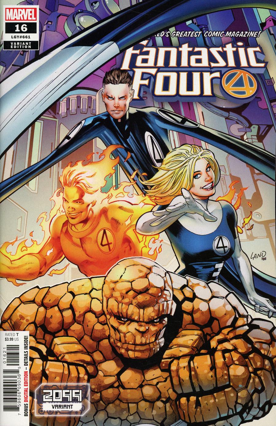 Fantastic Four Vol 6 #16 Cover B Variant Greg Land 2099 Cover