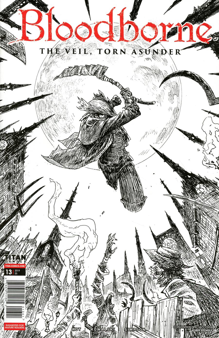 Bloodborne #13 Cover D SDCC 2019 Exclusive Jeff Stokely Black & White Cover