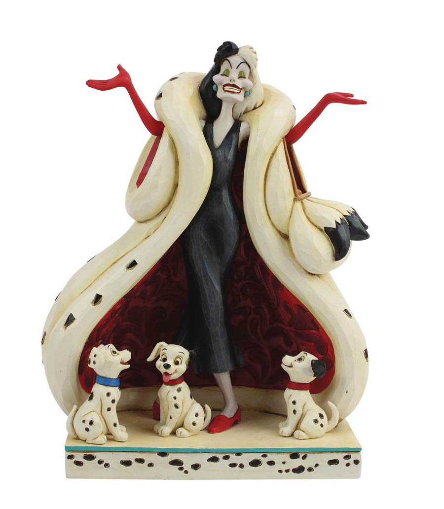 Disney Traditions 101 Dalmatians Cruella With Puppies 8.2-Inch Figurine