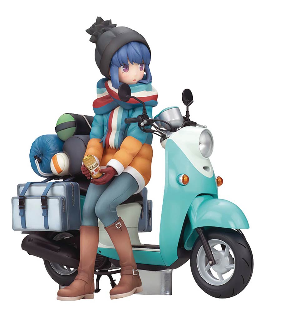 Laid-Back Camp Rin Shima With Scooter 1/10 Scale PVC Figure