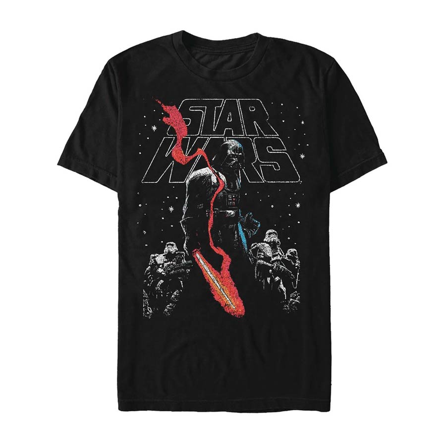 Star Wars Darth Vader Saber Smoke Black T-Shirt Large