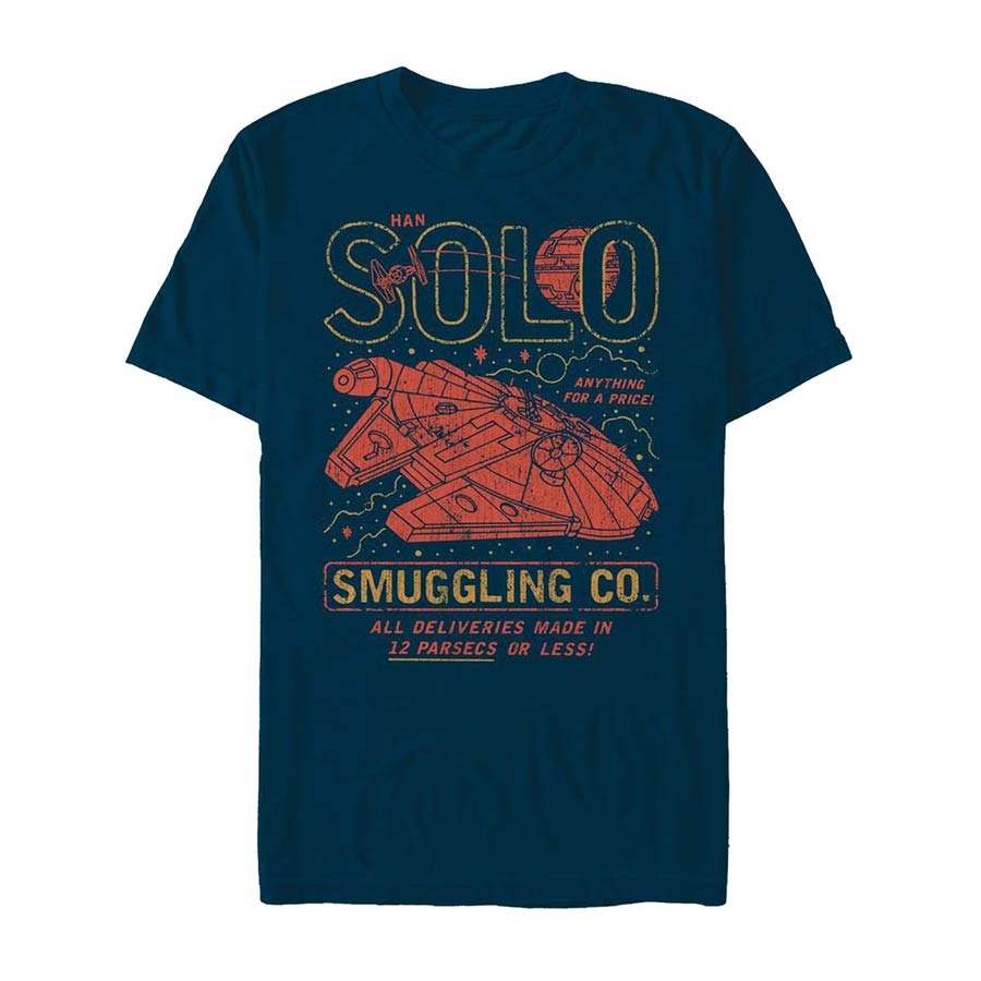 Star Wars Han Solo Smuggling Co Navy Blue T-Shirt Large