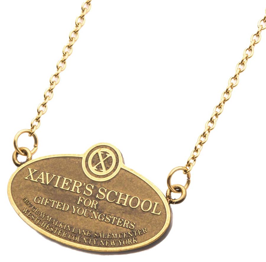 Marvel Heroes Xaviers School Plaque Pendant