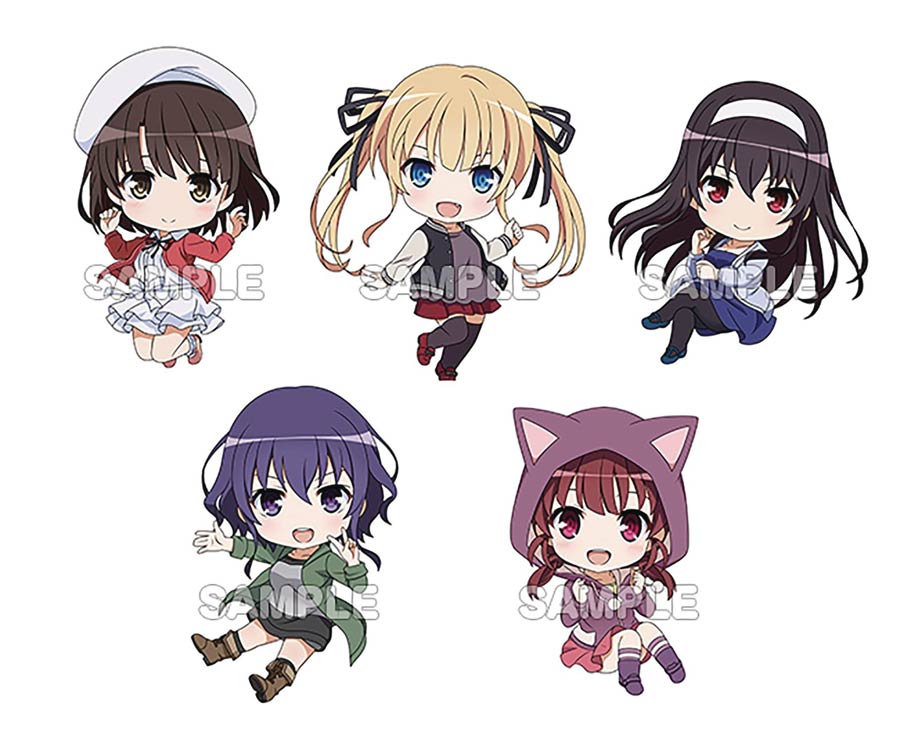 Saekano How To Raise A Boring Girlfriend Nendoroid Plus Keychain Blind Mystery Box 5-Piece Display