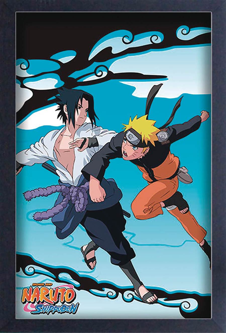 Naruto Shippuden Sasuke vs Naruto 11x17-Inch Framed Poster