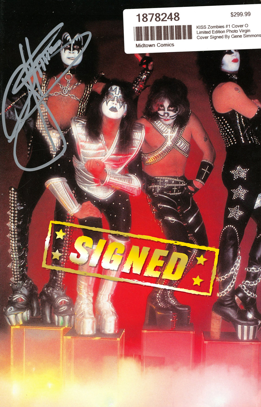KISS Zombies #1 Cover O Limited Edition Photo Virgin Cover Signed By Gene Simmons