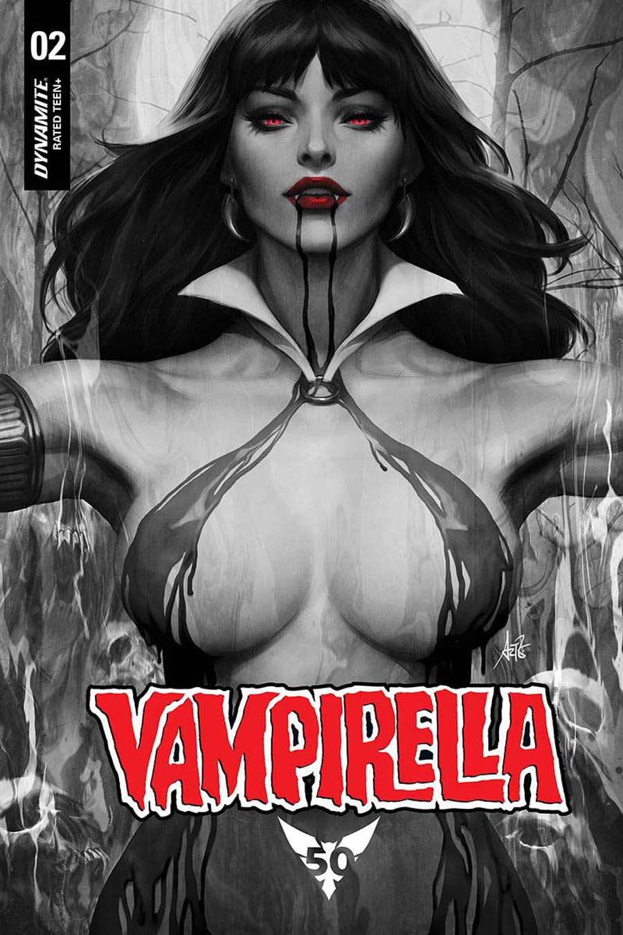 Vampirella Vol 8 #2 Cover S Ultra-Limited Stanley Artgerm Lau Noir Cover With Dress