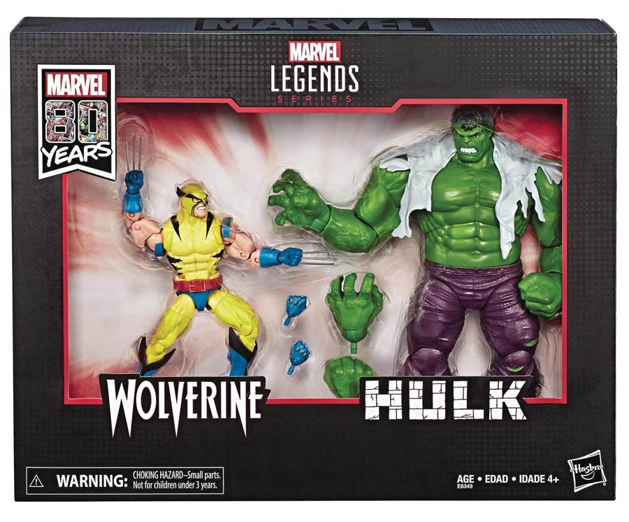 Marvel Legends 80th Anniversary 6-Inch Action Figure 2-Pack - Wolverine & Hulk