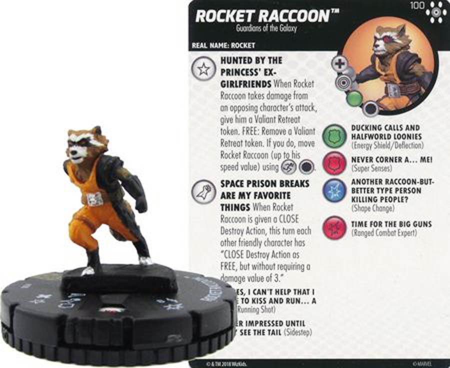 Marvel HeroClix Avengers Infinity #100 Rocket Raccoon Mini Figure With Card