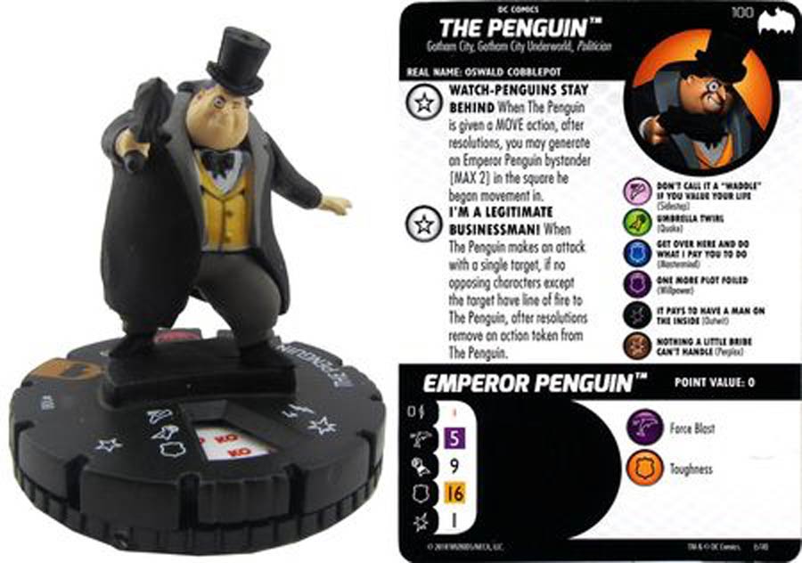DC HeroClix Batman The Animated Series #100 The Penguin Mini Figure With Card