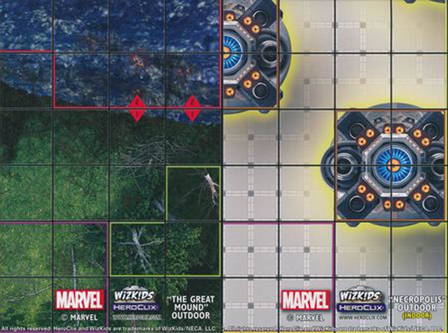 Marvel HeroClix Black Panther And The Illuminati The Great Mound Outdoor / Necropolis Outdoor Double Sided Map