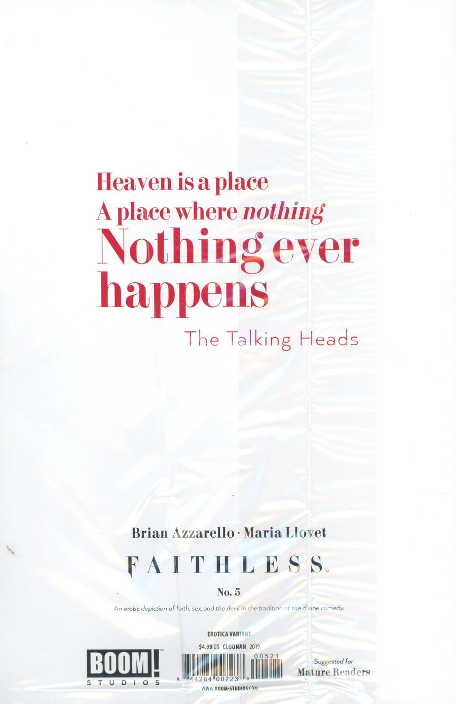 Faithless #5 Cover D Variant Becky Cloonan Erotica Cover Without Polybag