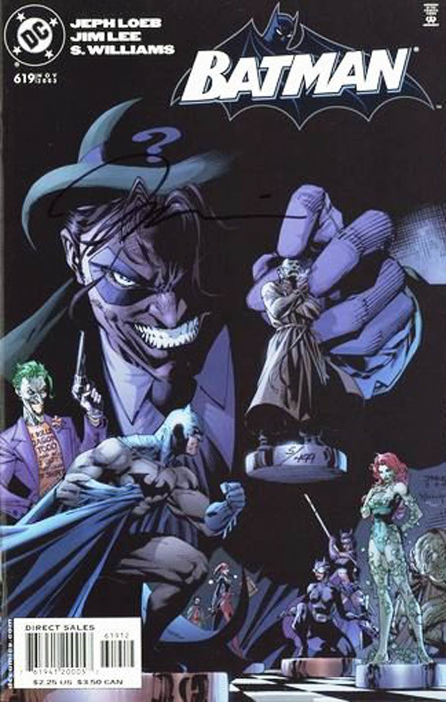 Batman #619 Cover G DF Signed By Jim Lee Riddler Cover