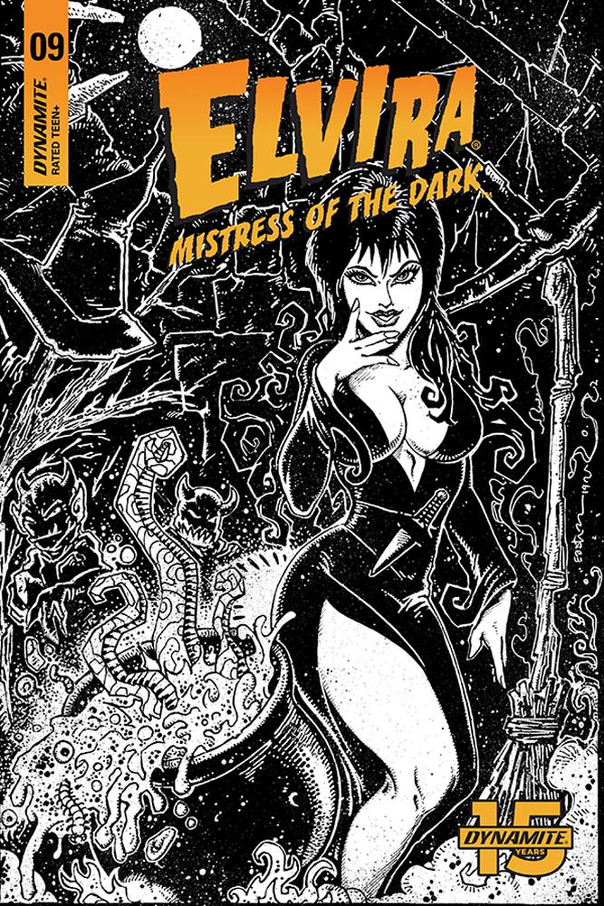 Elvira Mistress Of The Dark Vol 2 #9 Cover G Incentive Kevin Eastman Black & White Cover